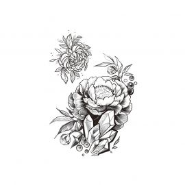 وشم مؤقت بأشكال مختلفة من الزهور للسيدات / 4 قطع  