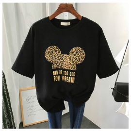 تيشرت صيفي بتصميم عصري ونمط كارتوني من قماش البوليستر للسيدات 