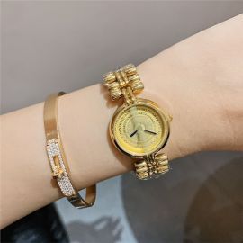 ساعة يد نسائية كوارتز بتصميم دائري مزخرف بعبارات مطبوعة