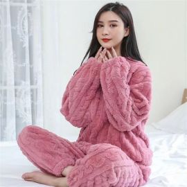 بدلة دافئة  منزلية مريحة من القطن المخملي