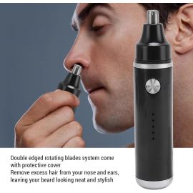 ماكينة تشذيب شعر الأنف الكهربائية مع شاشة عرض للبطارية