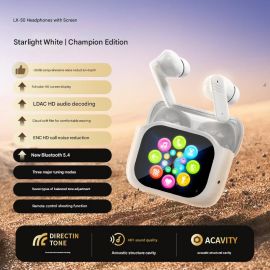 سماعات الأذن اللاسلكية الذكية بشاشة تفاعلية وتحكم باللمس فائقة الجودة مع إلغاء ضوضاء متكامل 