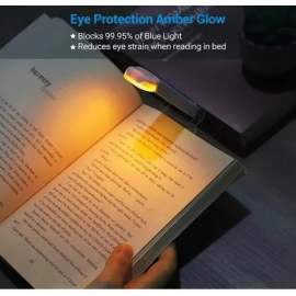 مصباح قراءة محمول بمشبك قابل للطي لحماية العين بمنفذ يو اس بي للشحن