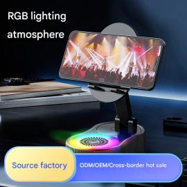 حامل هاتف متعدد الوظائف بصوت استقرائي وإضاءة RGB