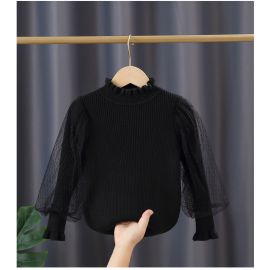 بلوزه بناتي شتوي مزينه بالاكمام