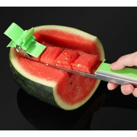 قاطعة البطيخ على شكل طاحونة هوائية من الفولاذ المقاوم للصدأ