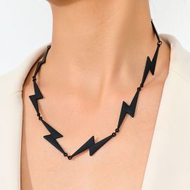 قلادة معدنية أنيقة بتصميم هيب هوب رائع للسيدات باللون الأسود