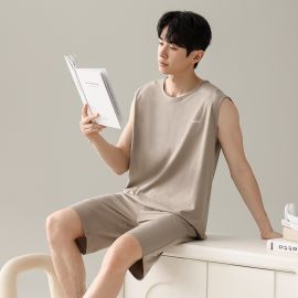 بجامه رجالي بدون اكمام برقبه دائريه