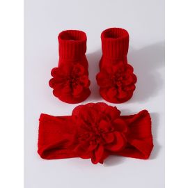 عصابة رأس مطاطية مع جوارب للفتيات حديثات الولادة 