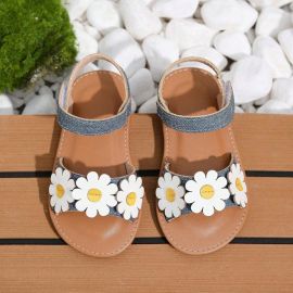 حذاء بناتي مفتوح بنقوش عباد الشمس