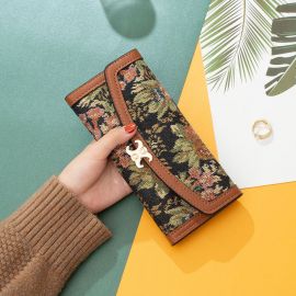 محفظة يد من القماش بألوان متباينة للسيدات 