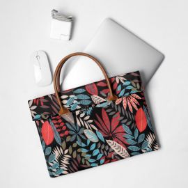 حقيبة لابتوب بحجم 16 بوصة بطابع أنثوي وبطبعات الزهور