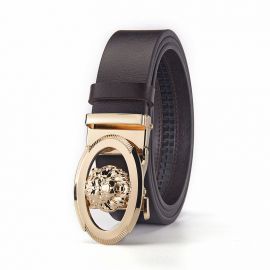 حزام جلدي رجالي بمشبك الاسد والفهد عصري