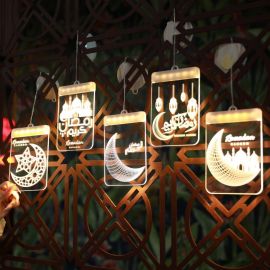 زينه تعليق لوحي مضيئه ع بكتابه مضيئه رمضان كريم