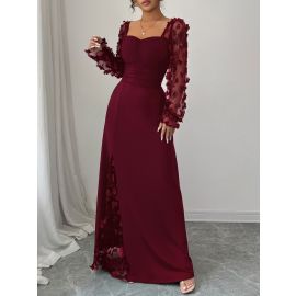 فستان نسائي طويل باكمام ناعمه