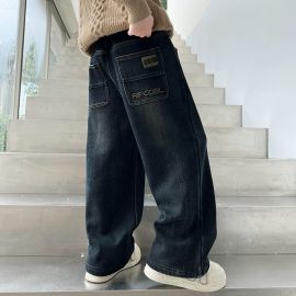 بنطلون جينز واسع الساق عصري للأولاد