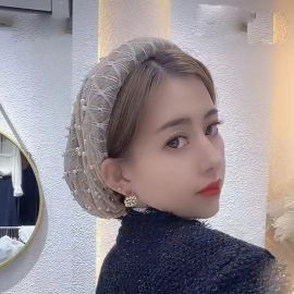 قبعة لؤلؤية نسائية على شكل عصابة