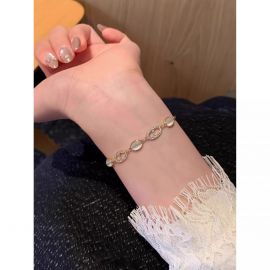 سوار نسائي من حجر عين القطة نحاسي فاخر