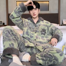 بيجامات رجالية بصوف سميك ذات انماط متعدده