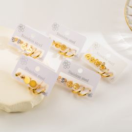 أقراط صغيرة عصرية من الفولاذ المقاوم للصدأ عدة أشكال