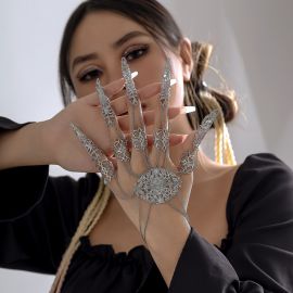 قطعة واحدة من سوار سلسلة ربط الإصبع مجوهرات ربط اليد