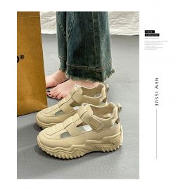 صندل نسائي رياضي صيفي بتصميم مفتوح قابلة للتنفس مع نعل سميك