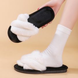 شبشب مبطّن كثيف يحبس الدفء، نعل مطاطي مانع للإنزلاق