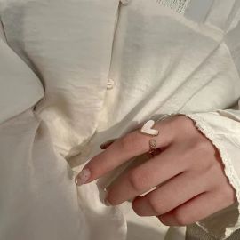 خاتم صدفة حب راقي للنساء، تصميم مميز،