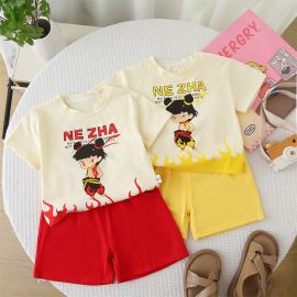 طقم كرتوني بأناقة بسيطة لإطلالة راقية للفتيات الرضع 