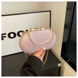 شنطة يد نسائي سهرة بيضاوية الشكل