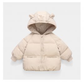 سترة قطنية سميكة عصرية للأطفال، معطف أطفال صغير بقمة عصرية وقبعة دافئة