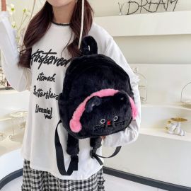 حقيبة كتف جديدة للأطفال على شكل قطة سوداء كرتونية