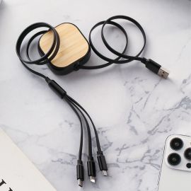 كابل شحن 3 في 1 مع شحن فائق السرعة 5 أمبير قابل للسحب