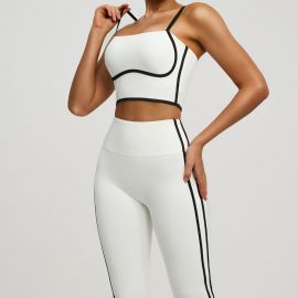 بدلة يوغا عالية المرونة وعالية الخصر للنساء من قطعتين