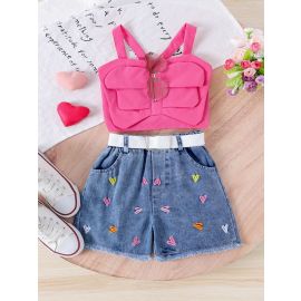 طقم طفولي لطيف بتصميم يناسب المناسبات اليومية والرحلات الصيفية - قطعتين