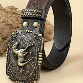 حزام خصر عصري مرصع بنقوش عتيقة للرجال