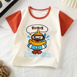 تي شيرت للأولاد والبنات بأكمام قصيرة على الطراز الكوري