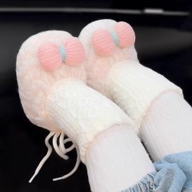 حذاء شتوي  مبطن بالصوف  ذو نعل ناعم من عمر يوم إلى 12 شهرًا للفتيات 