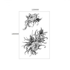 وشم مؤقت أسود اللون بشكل زهور متداخلة للنساء / 4 قطع