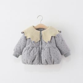 معطف بناتي مبطن بياقه كلاسيكي