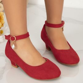 حذاء  بكعب عالٍ من قماش مخملي للفتيات