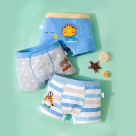 سراويل داخلية قطنية قصيرة بأنماط مختلفة للصبيان / 3قطع