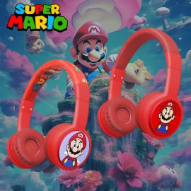 سماعة رأس لاسلكية بلوتوث على شكل كارتون ماريو