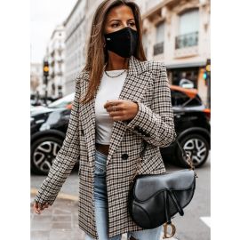 معطف نسائي مخطط