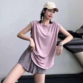 بلوزة نسائية صيفية رياضية فضفاضة بدون أكمام