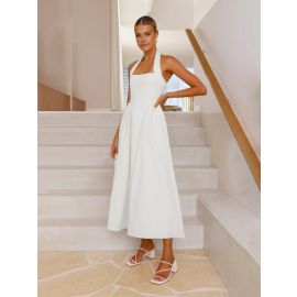 فستان نسائي طويل عصري بدون اكمام