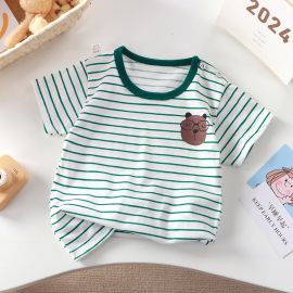 تي شيرت قطني بأكمام نصف كم للأطفال الرضع