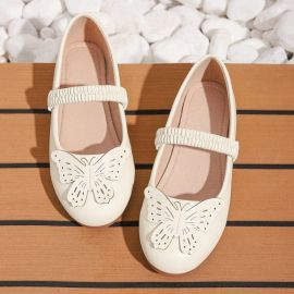 حذاء بناتي مسطح مزين بفراشة