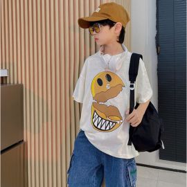 تيشيرتات عصرية للأولاد من القطن الخالص بأكمام قصيرة