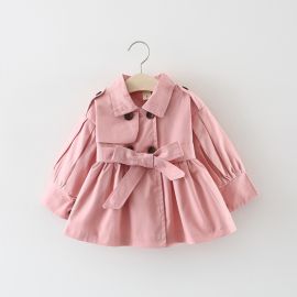 معطف للبنات قطني مزين بازرار اماميه